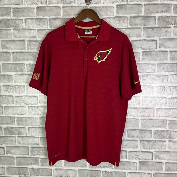 Arizona Cardinals x Nike NFL On Field Apparel Gold Trim Polo Shirt Mens Large - Picture 1 of 8